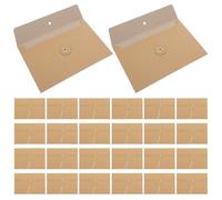 HOMSFOU 30 Pièces Enveloppe à Ficelle et Bouton Pochette à Documents en Kraft Brun 6,7x4,5 Pouces Papier Kraft Kaki Fermeture à Bouton et Ficelle pour Classement à Domicile Bureau