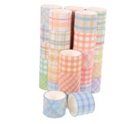 HOMSFOU 30 Rouleaux Lot Ruban Washi à Carreaux pour Scrapbooking Décoration Diy Adhésif Polyvalent Traces pour Journaux et Carnets