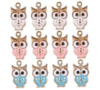 HOMSFOU 30pièces Charms Émail De Hibou Pour Création De Bijoux Pendentifs Métalliques Pour Colliers Bracelets Et Boucles Oreilles