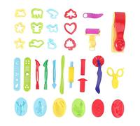 HOMSFOU 31 Pièces Outils de Modelage Argile Colorée Kit pour Garçon Fille Éducatif avec Moules Accessoire pour Développer Imagination Apprentissage Formes Couleur