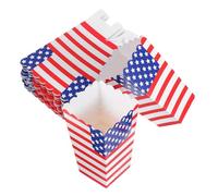 HOMSFOU 36 Pièces Boîtes à Pop-corn Patriotiques en Papier Pliables et Faciles à Transporter pour Décorations de Fête du 4 Juillet et Célébrations de L'indépendance