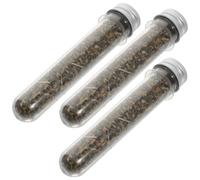 HOMSFOU 3pcs Boules d'herbe à Chat Vertes pour Nettoyage des Dents de Chat et Chaton, Portable avec Bouteille de Rangement en Pet et Acrylique