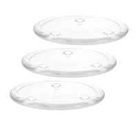 HOMSFOU 3pièces Plateau De Bougie Verre Transparent Rond Lot de Support pour Bougies Pilier Et Thé Décoration Élégante pour Mariages Et Fêtes
