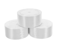 HOMSFOU 3rouleaux Ruban Polyester Blanc pour Bouquets Emballages Décorations de Fête et Créations DIY Ruban Satin Élégant pour Mariage et Nœuds Décoratifs