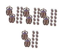 HOMSFOU 4 Ensembles Pendentif Scarabée Charme De Bijoux Scarabs En Vrac Collier Breloque Scarabée Boucles D'oreilles Porte-clés Pendentif Coléoptère Ancien Alliage Bleu 20 Pièces * 4
