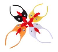 HOMSFOU 4 Pièces Bandeau de Costume Poulet Cosplay en Coton Pp Portable et Facile à Transporter pour Fêtes Costumées et Anniversaires, Serrage-tête Créatif et Original pour Adultes et