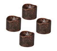 HOMSFOU 4 Pièces Bougies Chauffe Plat LED Scintillantes sans Flamme Lot de Lampe à Piles Noire pour Décoration Halloween Mariage Fête Ambiance Sécurisée