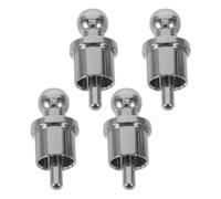 HOMSFOU 4 Pièces Capuchons de Prise Audio RCA Argenté Métal