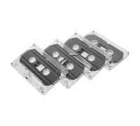 HOMSFOU 4 pièces Cassettes Audio Vierges avec Boîtiers Transparents Bandes Enregistrement pour Musique Discours et Enseignement Cassettes DIY Rétro pour Enregistreur Audio Portable