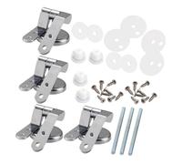 HOMSFOU 4 Pièces Charnières de Remplacement pour Siège Wc de Zinc Kit Fixation Stable et Sécurisé Charnières Hydrauliques pour Montage Compatibles avec Couvercles de Toilettes à Chasse Eau