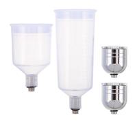 HOMSFOU 4 Pièces Flacons Mélangeurs pour Aérographe, Kit 20ml 40ml 7ml | Corps Transparents Gradués, Plastique et Métal, Oxydation Réduite, Contrôle Précis du Niveau, Ateliers et Cours