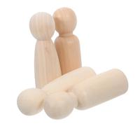 HOMSFOU 4 Pièces Lot De Poupées En Matière Naturelle Non Vernies Poupées à Chevilles Personnages Décoration Miniature Ornements Bricolage Diy