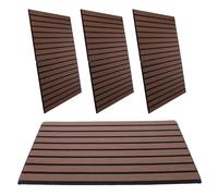 HOMSFOU 4 Pièces Panneaux Acoustiques Autocollants en Polyester 30x40cm pour Absorption Sonore, Design Moderne Minimaliste Couleur Café, pour Pièces Média Intérieures