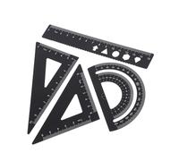 HOMSFOU 4 pièces Règles Aluminium pour Étudiants Règle Droite Équerre Rapporteur et Triangle pour Dessin Géométrique Outils de Mesure pour Écoles et Bureaux