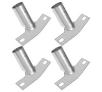 HOMSFOU 4 Pièces Support de Manche pour Balai en Fer Argenté Prise Confortable et Installation Facile, Adaptateur Nettoyage Ménager