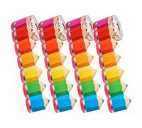 HOMSFOU 4 Rouleaux Bordure Tableau Crayon Autocollants Muraux Adhésifs Décoration Scolaire pour Maternelle et Bureau