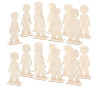 HOMSFOU 40 Pièces Découpes Bois Non Finies Forme de Personnes Silhouettes Garçon Bois Vierges pour Peinture DIY Fournitures Créatives pour Projets Scolaires et Décorations Festives