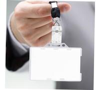 HOMSFOU 40 pièces Lot de Clips Autocollants Plastique à Ressort Clips Badge Transparent pour Porte Noms avec Double Face Adhésif Accessoires Pratiques pour Cartes Identité et Badges