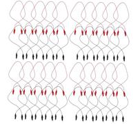 HOMSFOU 40pièces Câble De Connexion Électrique Isolé avec Clips Rouges Noirs pour Tests Laboratoire De Physique Et Projets Électroniques