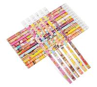 HOMSFOU 48 Pièces Crayon en Bois, Écriture Douce et Joyeuse | Motifs Dessin Animé Colorés, Lot, pour École, Récompenses et Paquet Présents