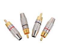 HOMSFOU 4pièces Adaptateurs Fiche Mâle Plaqués Or Connecteurs Audio Vidéo in-Line pour Haut-parleurs Et Câbles AV Installation Facile Transmission De Signal Accessoires Audio Professio