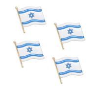 HOMSFOU 4pièces Broches Émaillées Drapeau Israélien Épinglette De Costume Insigne National Décoration Patriotique Pour Et Famille