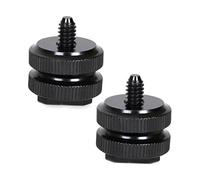 HOMSFOU 4pièces Support Double Adaptateur Griffe Photo Fixation pour Caméra DSLR Éclairage LED Et Microphone Accessoire Résistant Anodisé