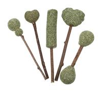 HOMSFOU 5 Bâtonnets d'herbe à Chat Naturelle pour Chat, Légers et Améliorant Le Mouvement Langue, Friandises Saines pour Stimuler la Digestion Plusieurs Styles