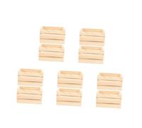 HOMSFOU 5 Ensembles Caisses Miniatures Pour Maison De Poupée Rangement Polyvalent Pour Nourriture Et Boisson Miniature Accessoires Décoratifs Pin Robuste 2 Pièces * 5