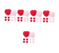 HOMSFOU 5 Ensembles Photographie Bébé Tenant des Fleurs des Trucs Sympas pour Ta Chambre Noël Mariage Feutre Décoration Ornements en Forme De Cœur Décor De La Saint Valentin Pièces * 5