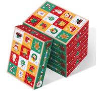 HOMSFOU 5 Pièces Boîte de Noël en Papier 12 Compartiments, Boîte à Cotillons Vide pour Présents de Fête, pour Célébrations et Distribution de Bonbons