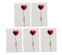 HOMSFOU 5 pièces Cartes Saint Valentin Lot de Cartes Pop Up Amour avec Montgolfière Messages Personnalisés pour Couple et Anniversaire