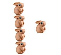 HOMSFOU 5 Pièces Cliff Cypress Jade Rabbit Pendentif Porte-clés Lapin à Suspendre Pendentif De Lapin De Bricolage Porte-clés Lapin Portable Décor De Porte-clés Bricolage En Bois Khaki