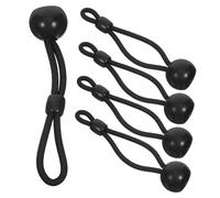 HOMSFOU 5 Pièces Corde à balle de printemps rideau stores attaches élastiques serrure de cordon de ressort Pièces d'ombre à rouleaux pince porte-rideaux l'ombre tire nylon Noir