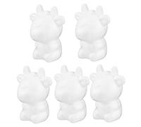 HOMSFOU 5 Pièces Diy Cow Craft Model Set For Polystyrene Foam Animal Shape Easy To Paint And Creative Handcraft Project