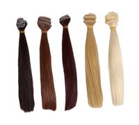HOMSFOU 5 Pièces Extensions Cheveux Poupée Lisses Naturelles Fibres Synthétiques Résistantes Chaleur Grandes Dimensions pour Création Perruques Bjd Accessoires DIY Cosplay