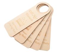 HOMSFOU 5 Pièces Panneau Bébé Qui Dort en Bois Beige, Décor Rustique Léger | Message Chut pour Entrée, Chambre ou Crèche, Plaque Suspendue, Présent Naissance et Shower