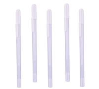 HOMSFOU 5 Pièces Stylos à Encre Gel Blanc Marqueurs Métalliques pour Dessins Artistiques sur Noir Pointe Fine Résistants à Eau et