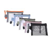 HOMSFOU 5 Pièces Trousse de Maquillage en Filet avec Fermeture Éclair pour Femmes, Paquet Miniatures Légers et Compacts, Résistants à l'usure, pour Voyage ou Bureau