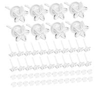 HOMSFOU 50 ensembles Transparent Resin Flower Earrings With Mushroom Ear Stoppers Lightweight Replacement Backs For Womens Fashion And Comfort