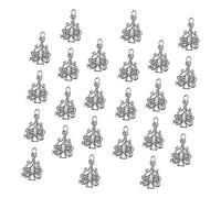 HOMSFOU 50 Pièces Breloques Sapin de Noël Alliage Pendentifs DIY pour Bijoux Ornements de Création Couleur Argentée Kit Bijoux Festive pour Colliers Bracelets et Décorations