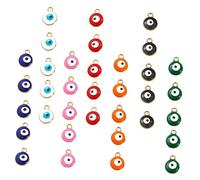HOMSFOU 50 pièces Charms Alliage Œil Malin Perles Pendentifs DIY Multicolores pour Création de Bijoux Matériaux Artisanaux pour Bracelets Colliers et Boucles Oreilles