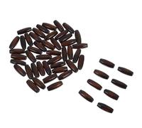 HOMSFOU 50 Pièces Perles Ovales en Bois Naturel pour Macramé et Bricolage, Décorations Artisanales Multiprises en Bois Rustique, Forme Ovale Unique pour Créations DIY