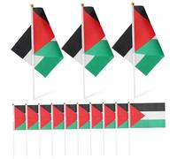 HOMSFOU 50pièces Drapeau De Palestine à Manches Drapeau National Agitant La Main Petit Pour Événements Sportifs Et Célébrations