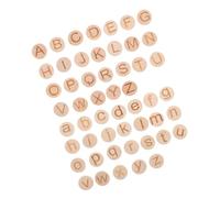 HOMSFOU 52 Pièces Lettres Bois Naturel Montessori Jeu Éducatif Alphabet Rond Bois pour Garçon Fille Activités Manuelles Apprentissage Précoce