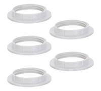 HOMSFOU 5pcs Anneaux de Douille de Lampe E27 en Plastique Beige Structure Complète Filetée Stabilité Renforcée et Dissipation Thermique, pour Luminaires Domestiques