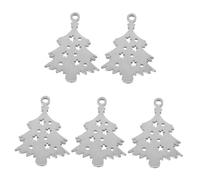 HOMSFOU 5pièces Médaille Pour Animal De Compagnie Acier Inoxydable Pendentifs Sapin De Noël Pour Collier Chien Breloques Noël