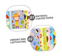 HOMSFOU 6 Ensembles Dress Up Sticker Puzzle DIY Career Role Exploration Educational Toy for Early Development and Interactive Learning at Parties