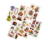 HOMSFOU 6 Feuilles hawaï stickers décorations de fête que faire la fête autocollants pour enfants UV d'enfants de corps d'enfants film pour animaux de compagnie