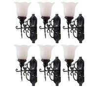 HOMSFOU 6 Pièces Applique Murale Pour Maison De Poupée Mini Appliques Murales DIY Lumière Pour Maison De Poupée Vintage Mini Lumières Figurines Lampes LED Pour De Meubles De